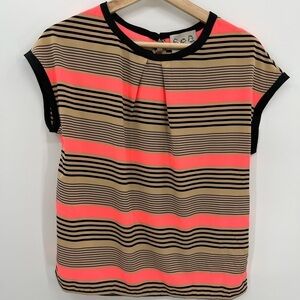 Sea New York Neon Black Stripe Cap Sleeve Top